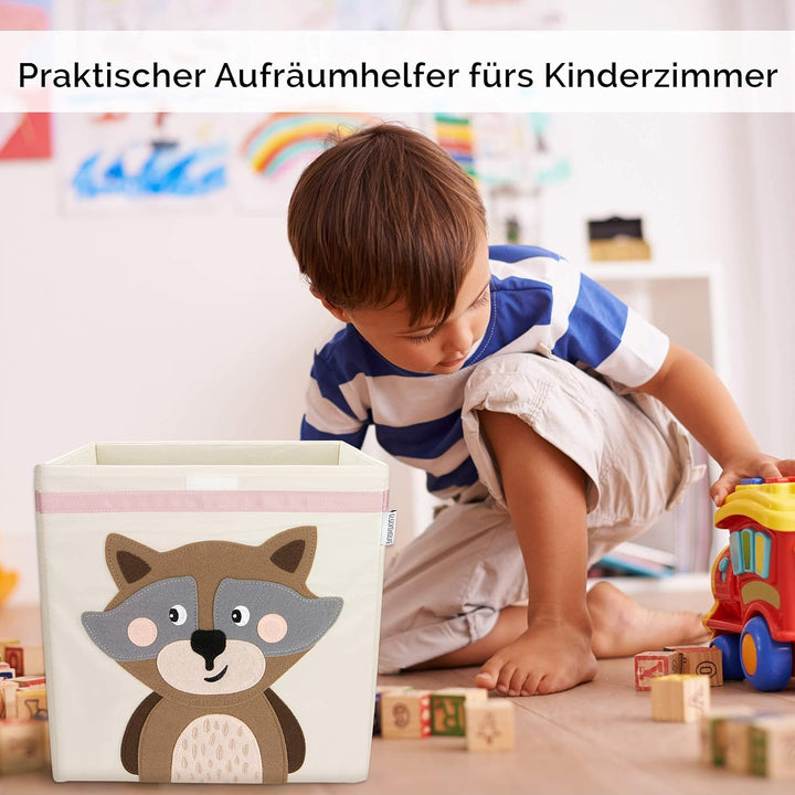 GLÜCKSWOLKE Kinder Aufbewahrungsbox - 15 Motive I Spielzeugkiste mit Deckel für Kinderzimmer I Spiel