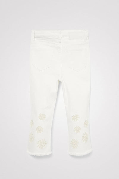 Desigual Girls Pant_Estrella Jeans, White, 7/8