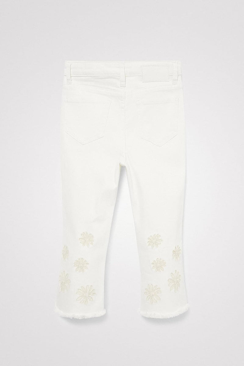 Desigual Girls Pant_Estrella Jeans, White, 7/8