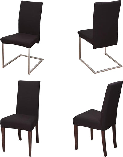 Staboos Stuhlhussen 6er Set - Hohe Elastizität - Stuhlbezug 6er Set - ÖKO TEX Zertifiziert (Schwarz)