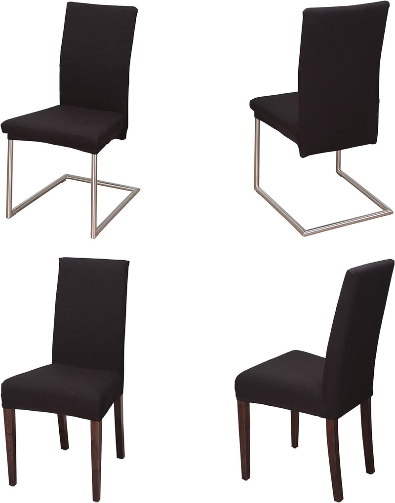 Staboos Stuhlhussen 6er Set - Hohe Elastizität - Stuhlbezug 6er Set - ÖKO TEX Zertifiziert (Schwarz)