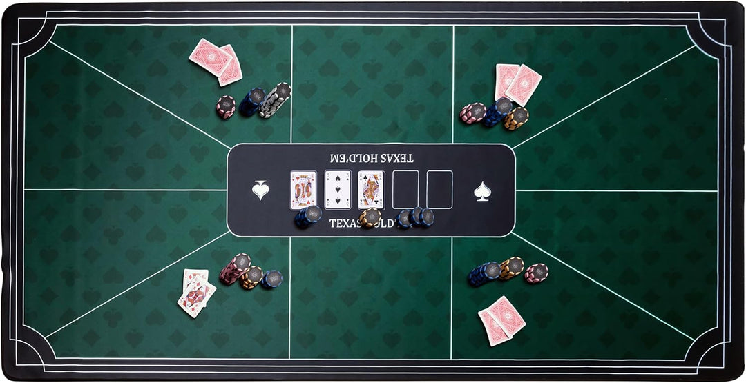 Engelhart - 320996 – Pokermatte grün – rutschfeste Spielfläche 180 cm x 90 cm – Dicke: 3 mm – Bedruc