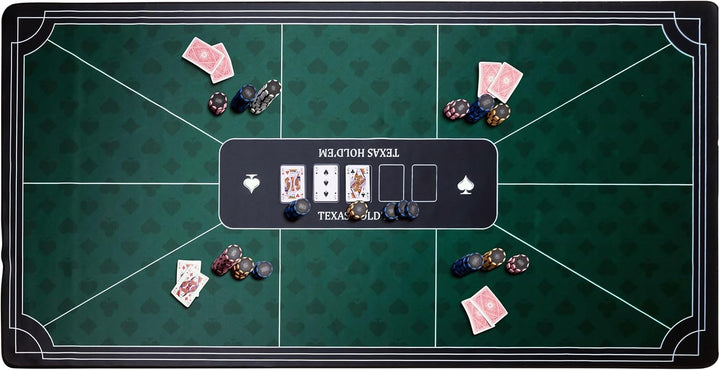 Engelhart - 320996 – Pokermatte grün – rutschfeste Spielfläche 180 cm x 90 cm – Dicke: 3 mm – Bedruc