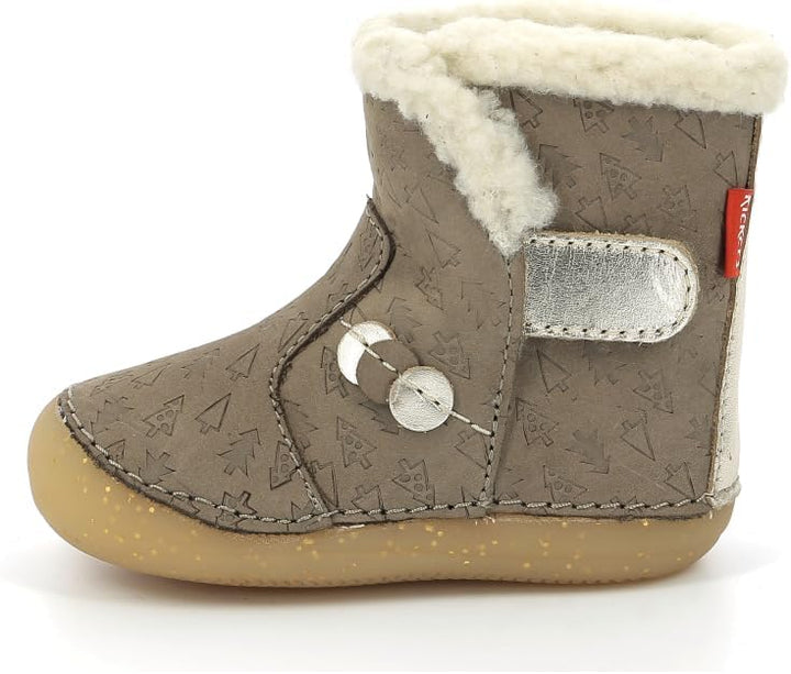Kickers Mädchen So WindyStiefelette 18 EU Taupe Gold Fantasie, 18 EU Taupe Gold Fantasie