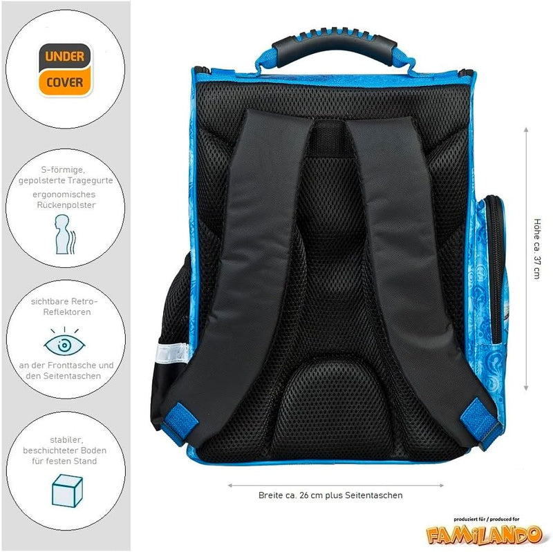 Familando Schulranzen 1. Klasse für Jungen und Mädchen · Dragons Schultasche Drachen · ergonomisch &