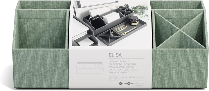 BIGSO ELISA Schreibtisch Organizer – Aufbewahrungsbox mit 4 Fächern – Schreibtischablage für Zettel,