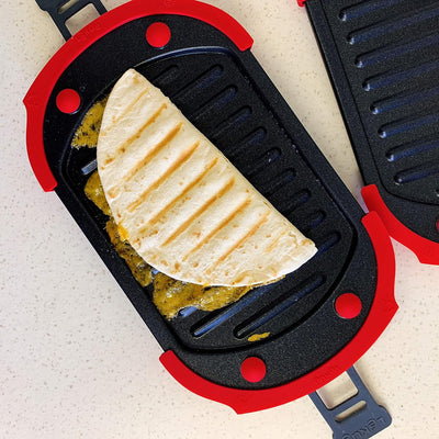 Lékué Microwave Grill, Mikrowellen-Grill, Stahl, rot und schwarz, 25,2 x 14,8 cm Standard