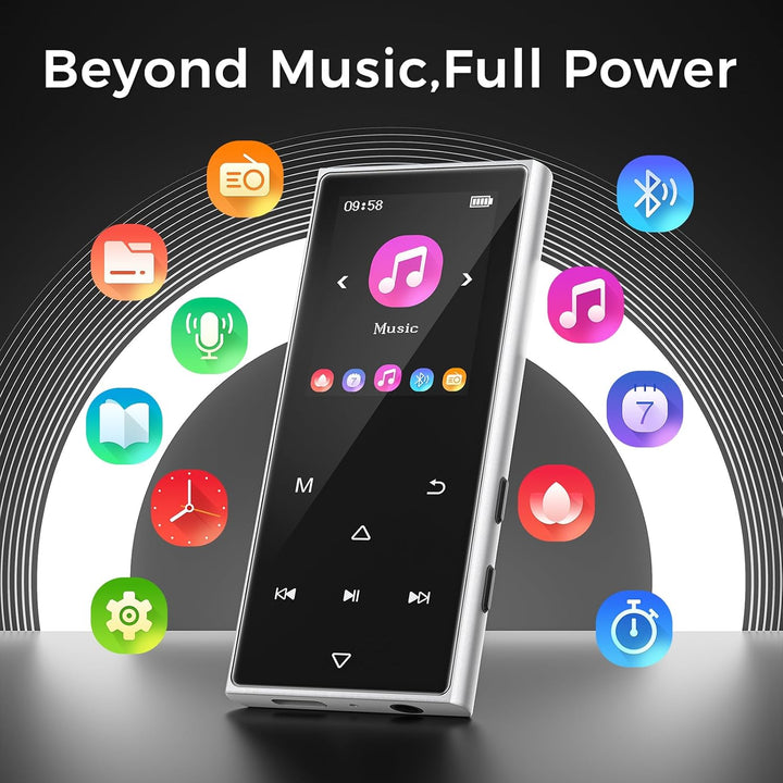 MP3 Player Bluetooth 5.3, MP3 Player Kinder mit 128GB Karte, Lautsprecher | 512GB erweiterbar, Hi-Fi