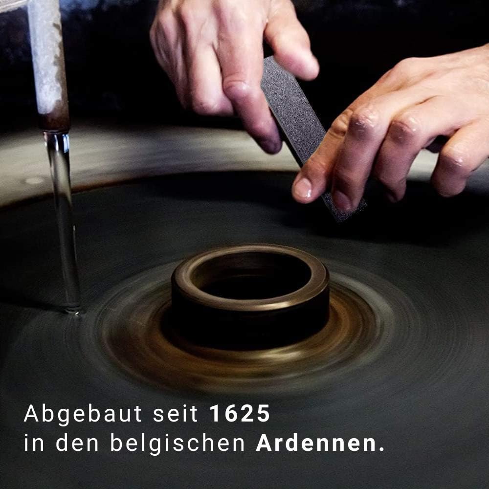 Schleifstein Belgischer Brocken blau Grösse 250x60 mm mit Anreibestein Kochmesser-Schärfer
