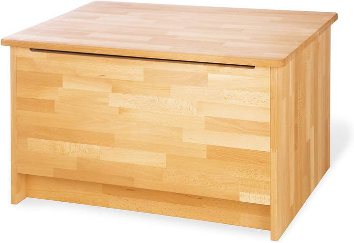 Pinolino Truhe, aus massivem Holz, Spielzeugkiste für Kinder, Deckel mit Klappendämpfer, Belastbarke
