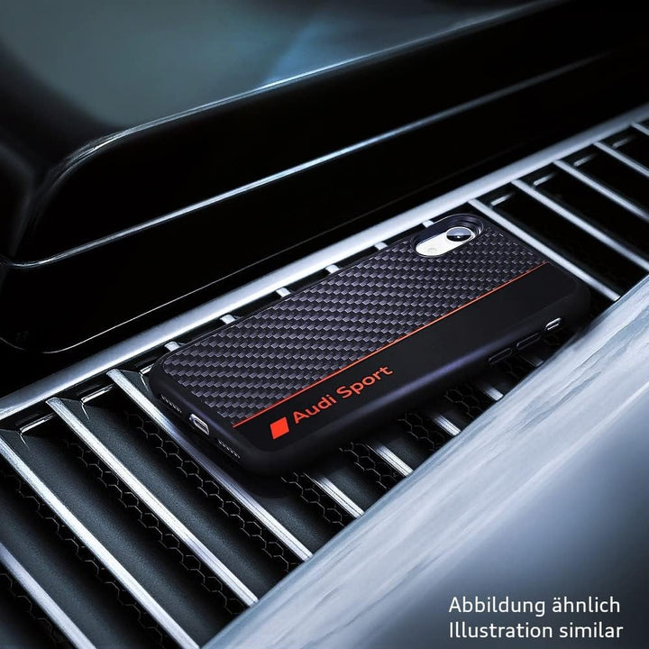 Audi Sport Handyhülle - Kompatibel mit iPhone 13 Mini - Stossabsorbierende Hülle mit Carbon - mit pr