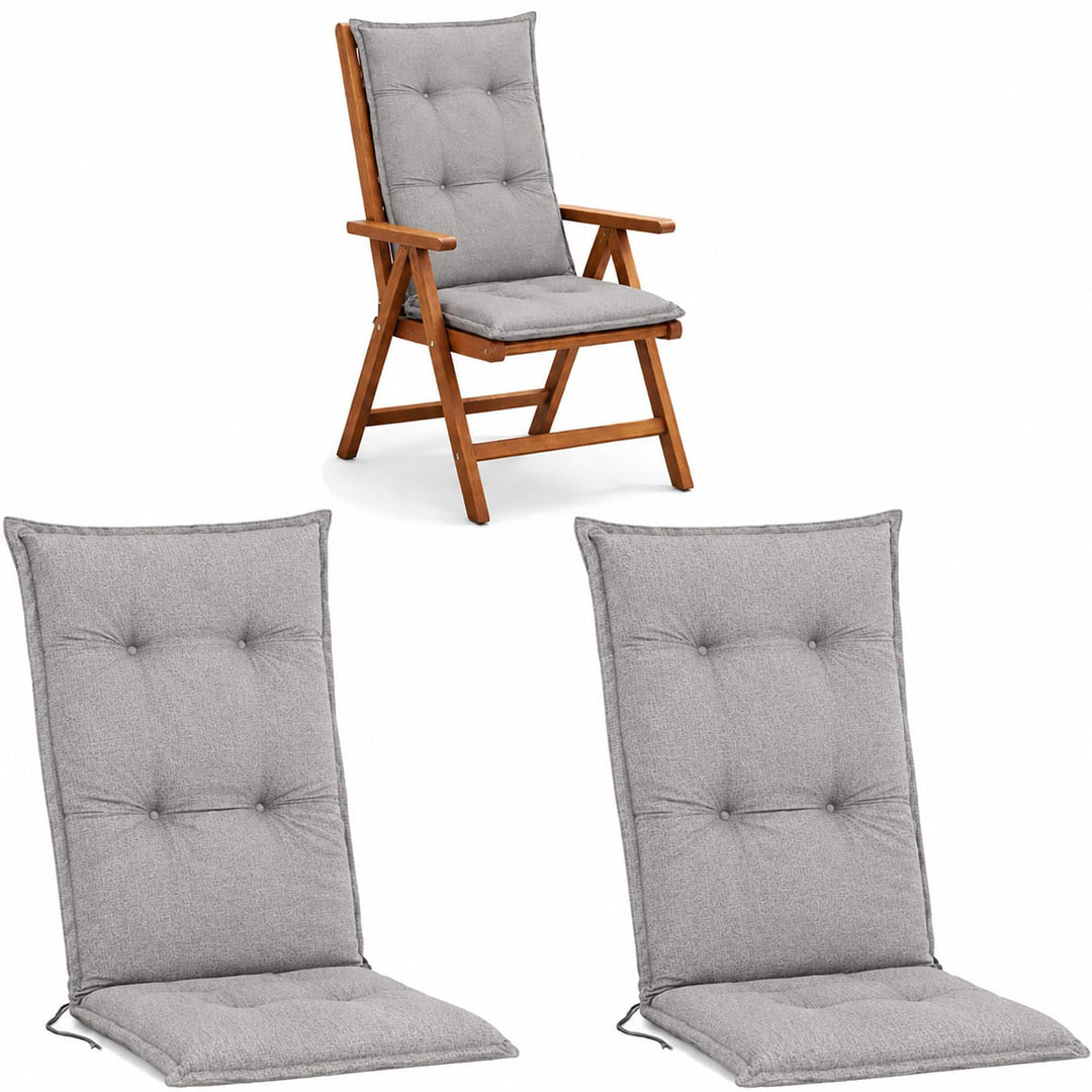 Hochlehner Auflagen 2er Set 120x50x5,5cm Anthrazit Grau Sitzpolster Komfort | BURI Gartenstuhlauflag