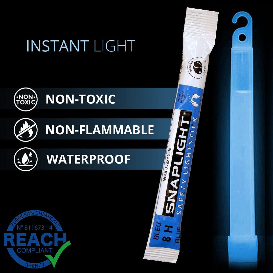 Cyalume SnapLight Knicklichter in Blau (30-er Pack) - 15 cm Glow Sticks mit Haken am Ende - ultra he