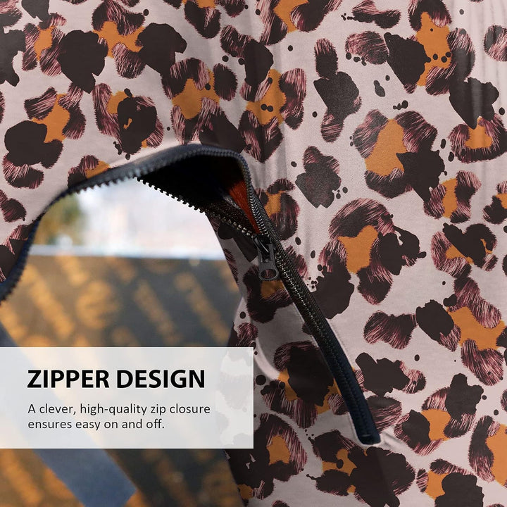 Harrison Howard Horse Stretchy Head Hood with Zipper Full Face Neck Cover-Classic Leopard Voll (Gros
