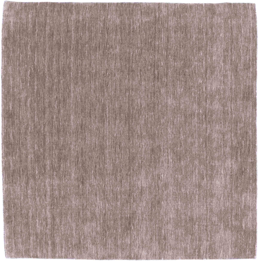 RUG PRINCE Wollteppich Gabbeh Uni 60x60 Handgewebt Quadratisch Grau Einfarbig Handarbeit Grau 60x60
