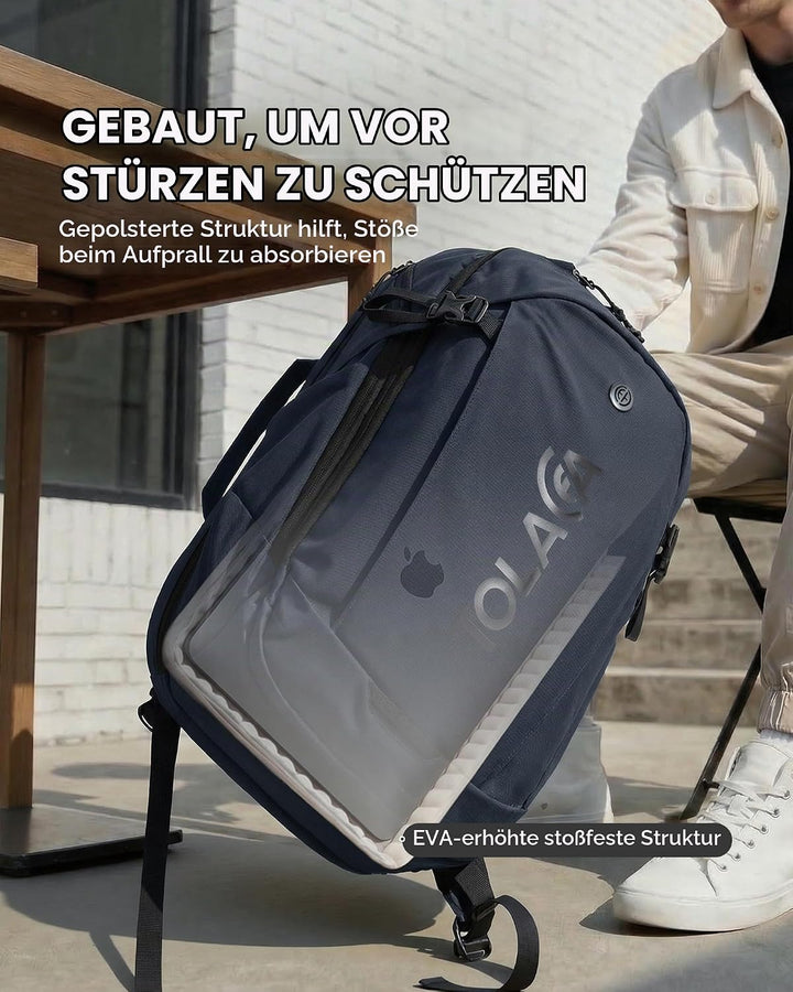 Tolaccea Business Laptop Rucksack 32L, Reiserucksack mit 15,6 Zoll stosssicherer EVA-Laptoptasche,Ha