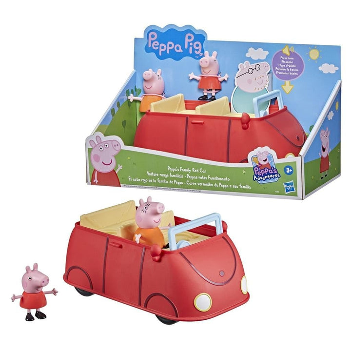 Peppa Pig Peppas rotes Familienauto mit Sprach- und Soundeffekten, enthält 2 Figuren, Vorschulspielz