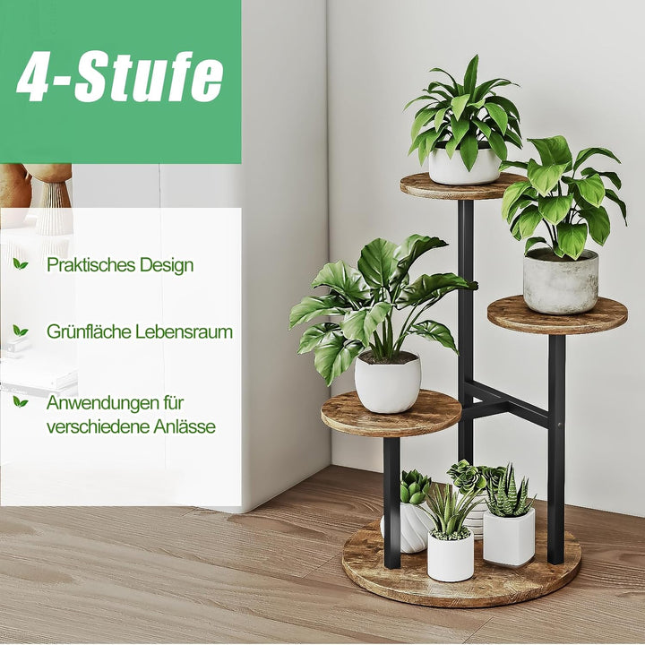 Pflanzenständer für den Innenbereich 4 Ebenen mehrere Blumentopfhalter Blumenständer für Terrasse Ga