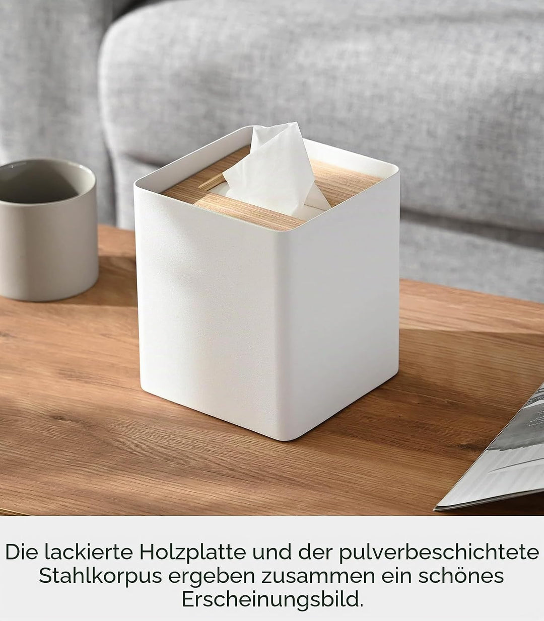 YAMAZAKI Box Cover Home | Stahl | Taschentuchetui, Einheitsgrösse, Esche