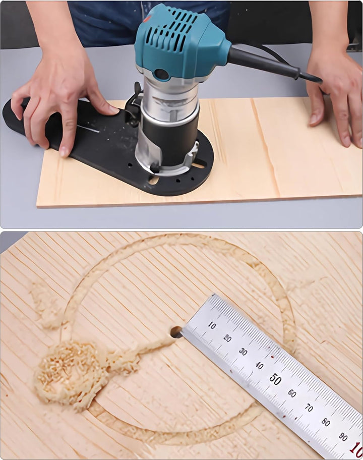 QWORK® Kreis Schneidjig Kreisschablone Kompatibel mit Bosch RT0700C DRT50 Makita GMR1 Elektrische Ha