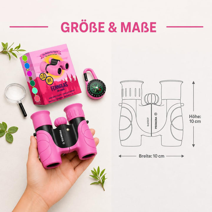 Fernglas für Kinder - Geschenk für kleine Jungen und Mädchen zu Weihnachten - Starke Vergrösserung 8