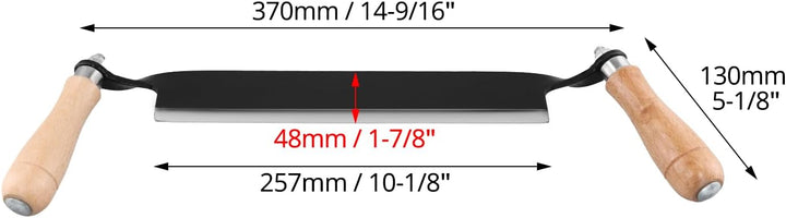 QWORK® 250 mm Zugmesser Reifmesser mit Hohe Schärfe, Gehärteter Hohlschliffklinge, Ergonomischen Hol