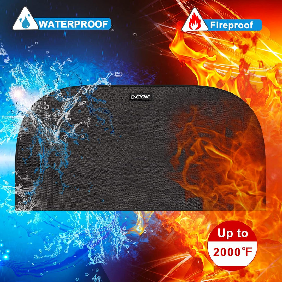 Kamin Matte Feuerfeste Unterlage 100 x 50CM Halbrund Funkenschutzplatte Herdbereich Feuerstelle Matt