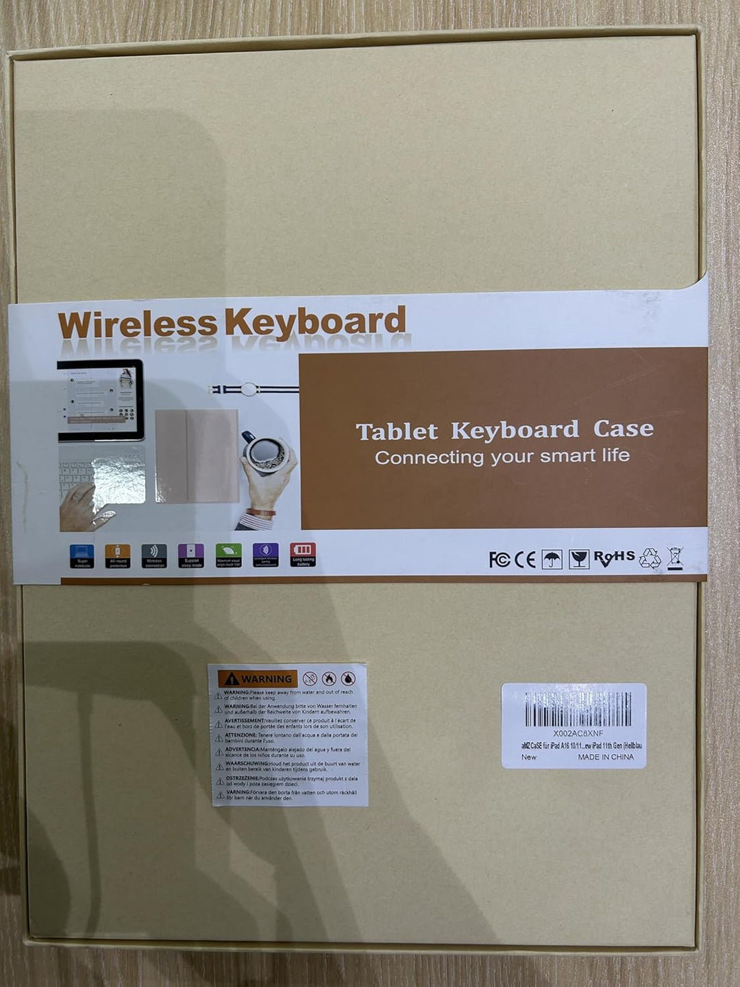 aMZCaSE für iPad A16 10/11th Generation Case mit Tastatur 11/10.9 Zoll(2025/2022),7 Farben Hintergru