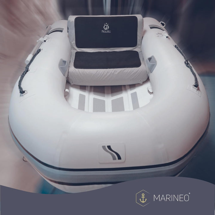 Marineo Schlauchbootsitz aufblasbar Bootssitz für Schlauchboot, grau (Deluxe - 94 cm Breite), 94 cm