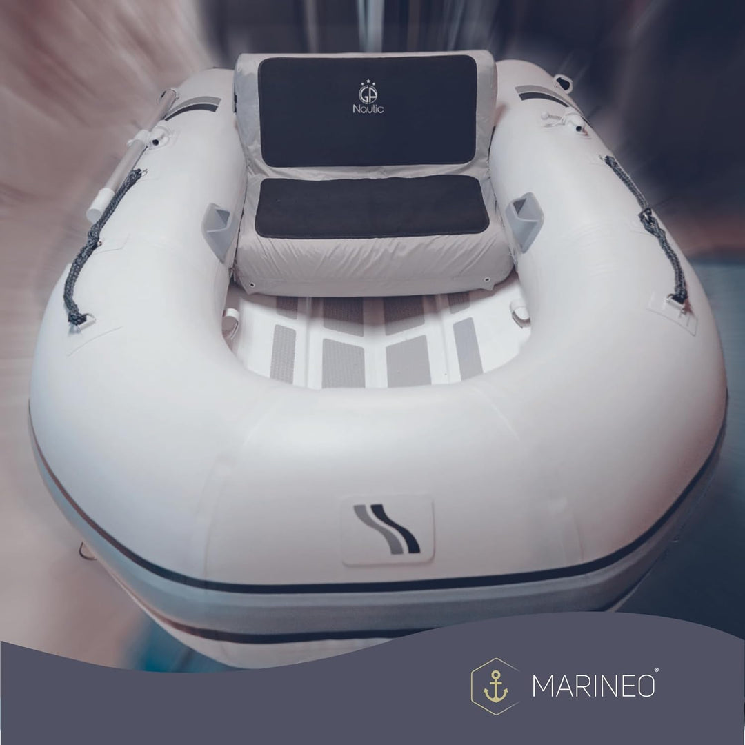 Marineo Schlauchbootsitz aufblasbar Bootssitz für Schlauchboot, grau (Deluxe - 82 cm Breite), 82 cm