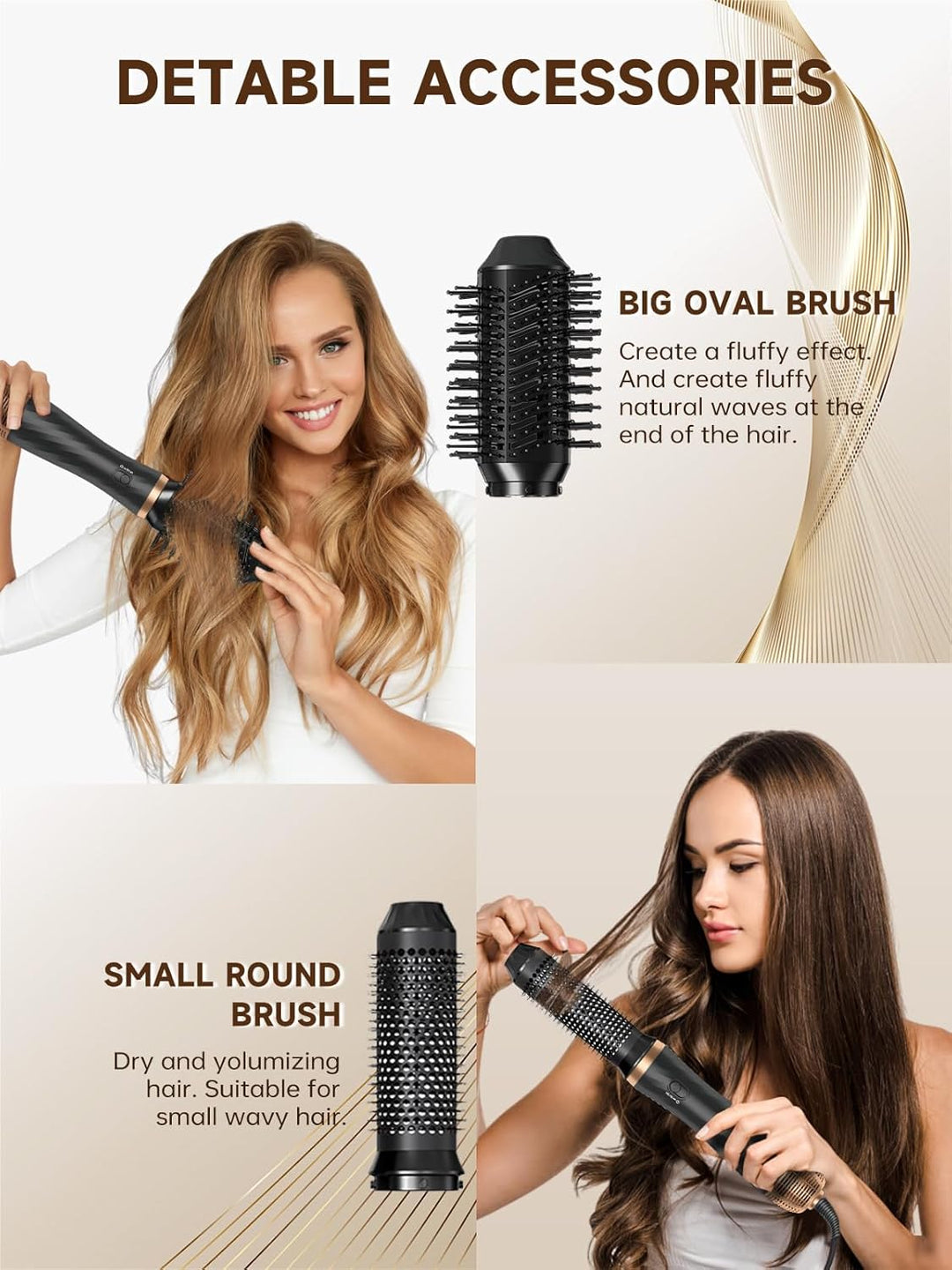 Hair Styler 6 in 1, Airstyler Haarstyler Set mit Rundbürstenföhn, Warmluftbürste, Airflow Lockenstab