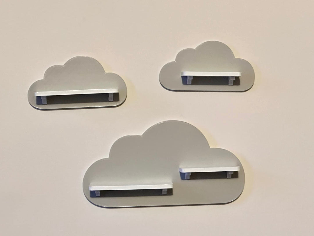 3er Wolken-Set passend/Kompatibel für die Toniebox Toniefiguren (Hellgrau) Grau, Hellgrau, Grau, Hel