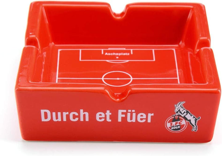 1. FC Köln Aschenbecher Ascheplatz rot, Keramik Ascher, Ashtray - Plus Lesezeichen I Love Köln