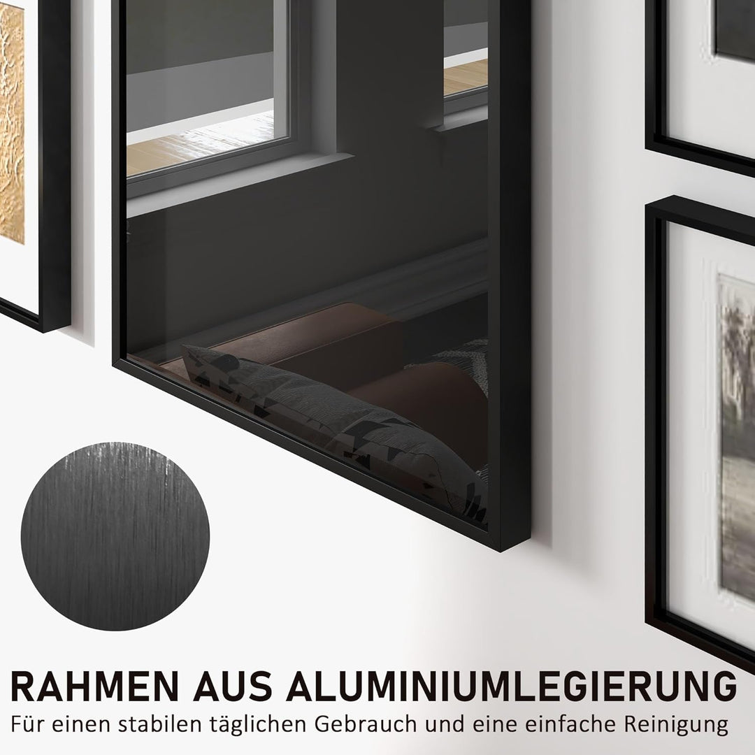 HOMCOM Trikotrahmen Aluminium 60x80 cm Objektrahmen mit UV-Schutz, Bilderrahmen für Fussball Basketb
