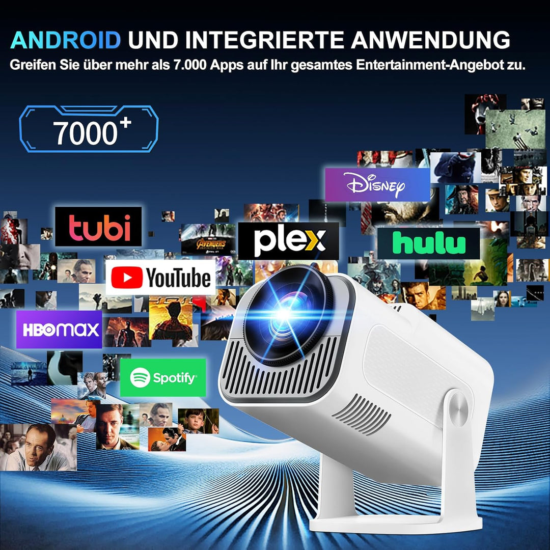 Mini Beamer 4K Full HD 1080P [2026 Modell] Projektor Tragbarer mit WiFi 6 und Bluetooth 5.2 & 270° D