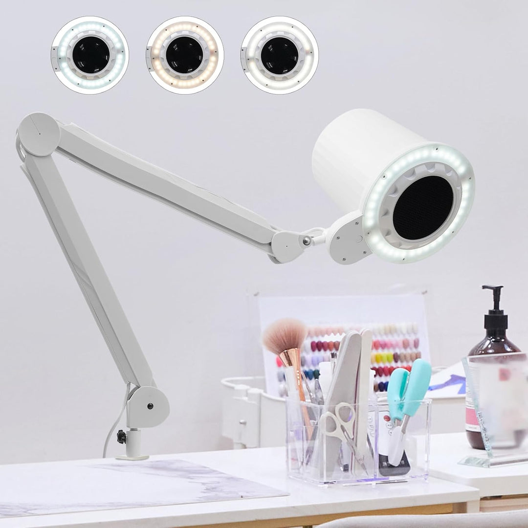 Nagelstaubsauger, 110V~250V Nagelstaubabsaugung 55W Nagelstaubsammelmaschine mit 3 Lichtfarben und 1