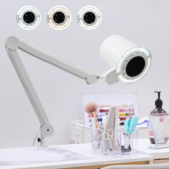 Nagelstaubsauger, 110V~250V Nagelstaubabsaugung 55W Nagelstaubsammelmaschine mit 3 Lichtfarben und 1
