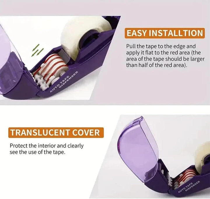 Automatischer Klebebandabroller - Handheld Automatic Tape Dispenser für Geschenke und Pakete Lila, L