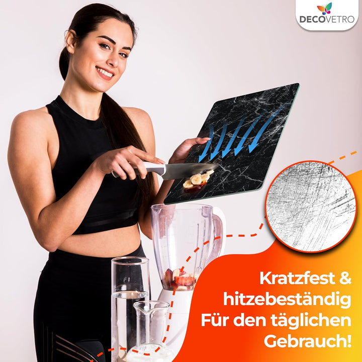 Decovetro® Schneidebrett Glas | 40 x 30 cm | Glass Cutting Board | Hygienisches und robustes Glassch
