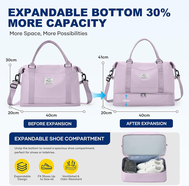 Reisetasche Damen 40x30x20 Ryanair Handgepäck Tasche Sporttasche Weekender Bag Schwimmtasche Wasserd