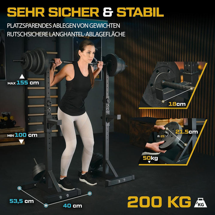TREX SPORT Hantelständer Hantelablage 12-Fach verstellbar bis 200kg TX-090S | Langhantelständer, Sic