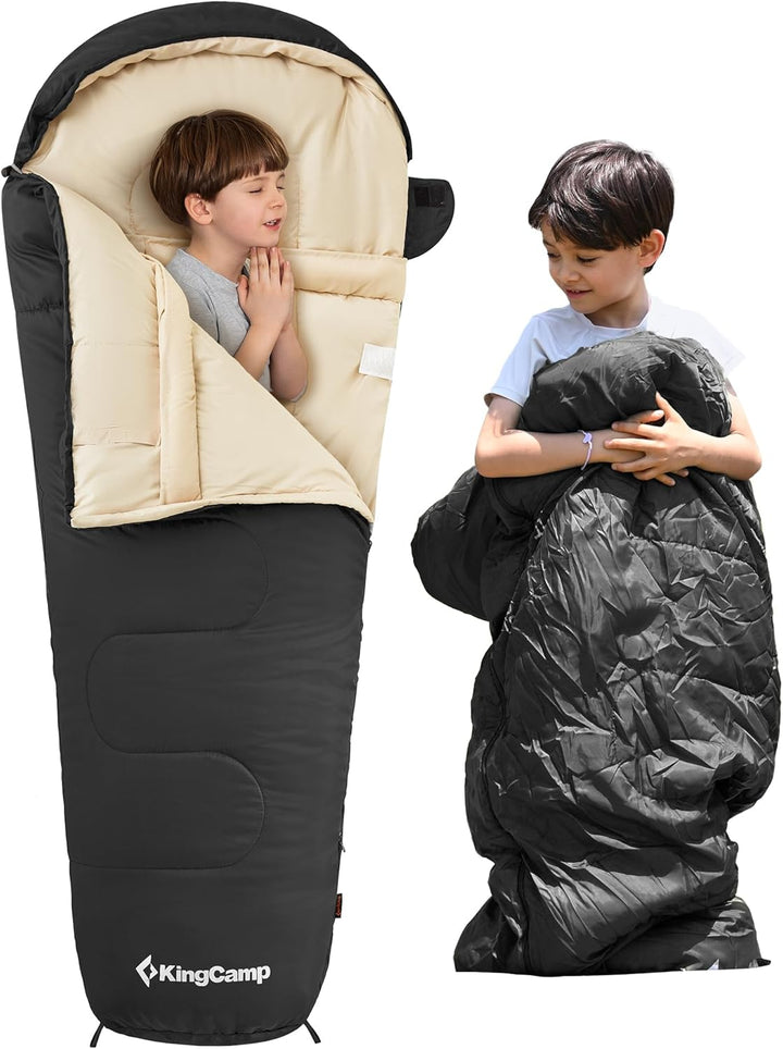 KingCamp Schlafsack Mumienschlafsäcke mit Kapuze 3-4 Jahreszeiten Warmer für Kinder & Erwachsenen be