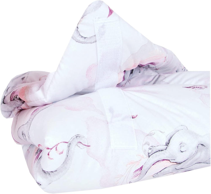 Babylux Einschlagdecke BABYHÖRNCHEN 75 x 75 cm Baby Neugeborene Erstausstattung (125. Elefanten Rosa