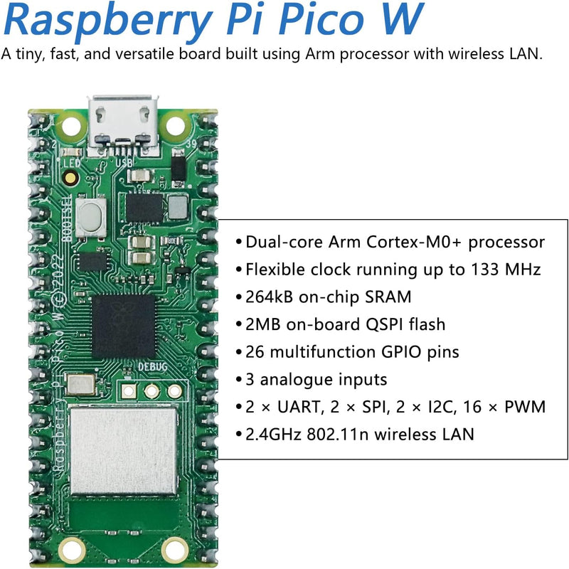 Freenove 4WD Car Kit for Raspberry Pi Pico W (Included) (Compatible with Arduino IDE), Dot Matrix Ex