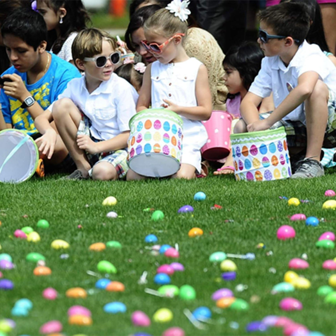 25 Deko-Eier Ostern [6 cm, Kunststoff] + 25 Aufhänger für Ostereier + 10 Schaschlik-Spiesse fürs Mar