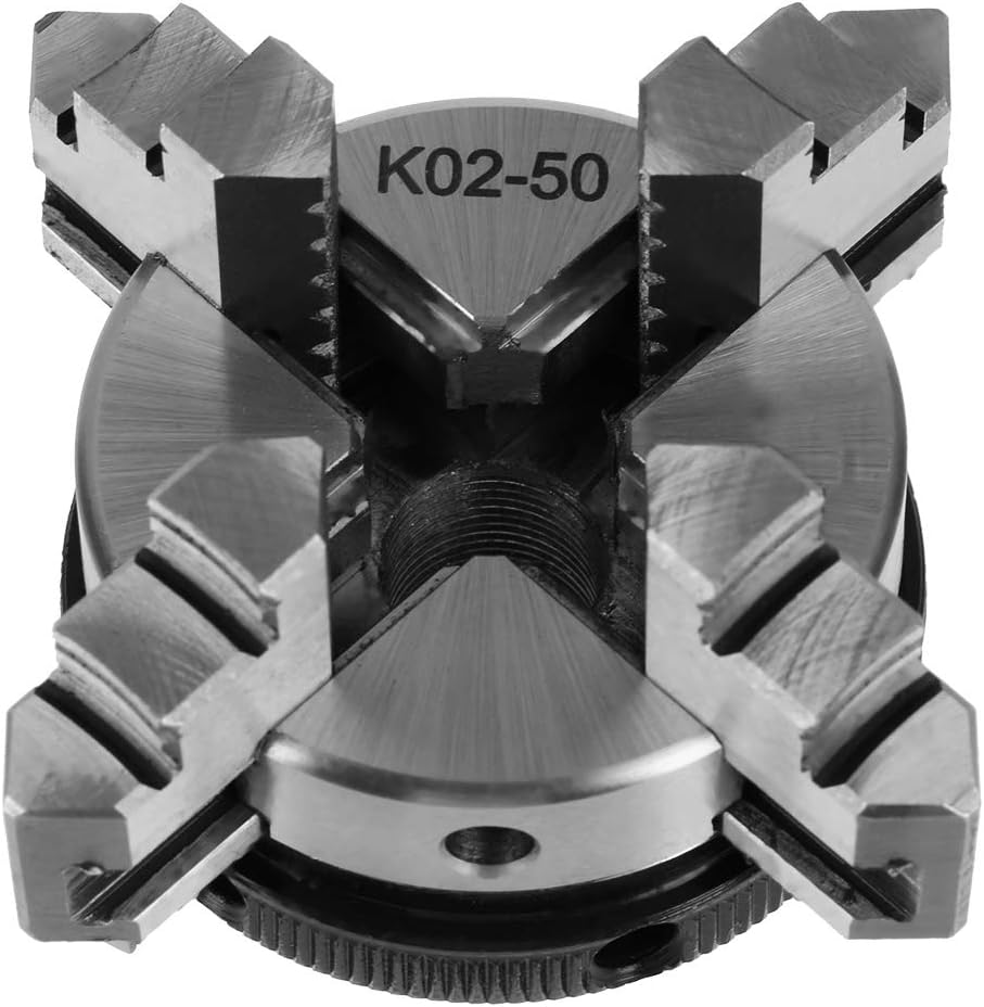 4 Backen Drehfutter, 50 mm K02-50 Mini Selbstzentrierendes Drehfutter mit M14-Gewinde zur,anuellen M