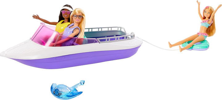 Barbie HHG60 - "Meerjungfrauen Power" Schnell-Boot mit 2 Puppen (blond/brünett) mit diversen Zubehör