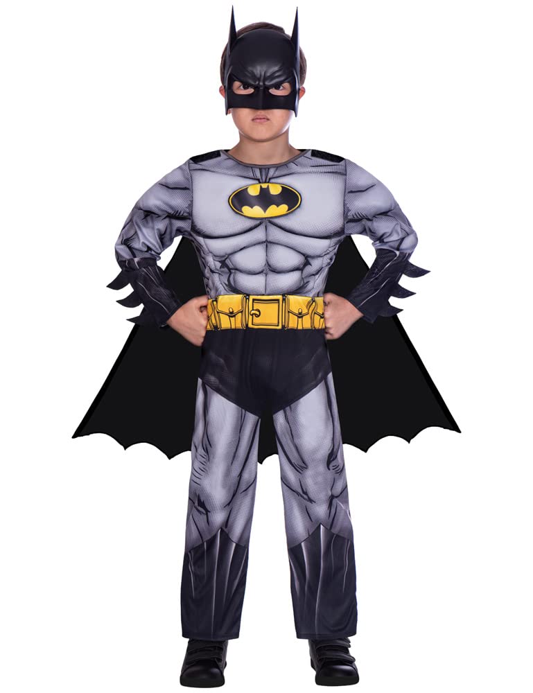 amscan offiziell lizenziert klassisches Batman Kostüm für Kinder Jungen 10-12 Jahre, 10-12 Jahre