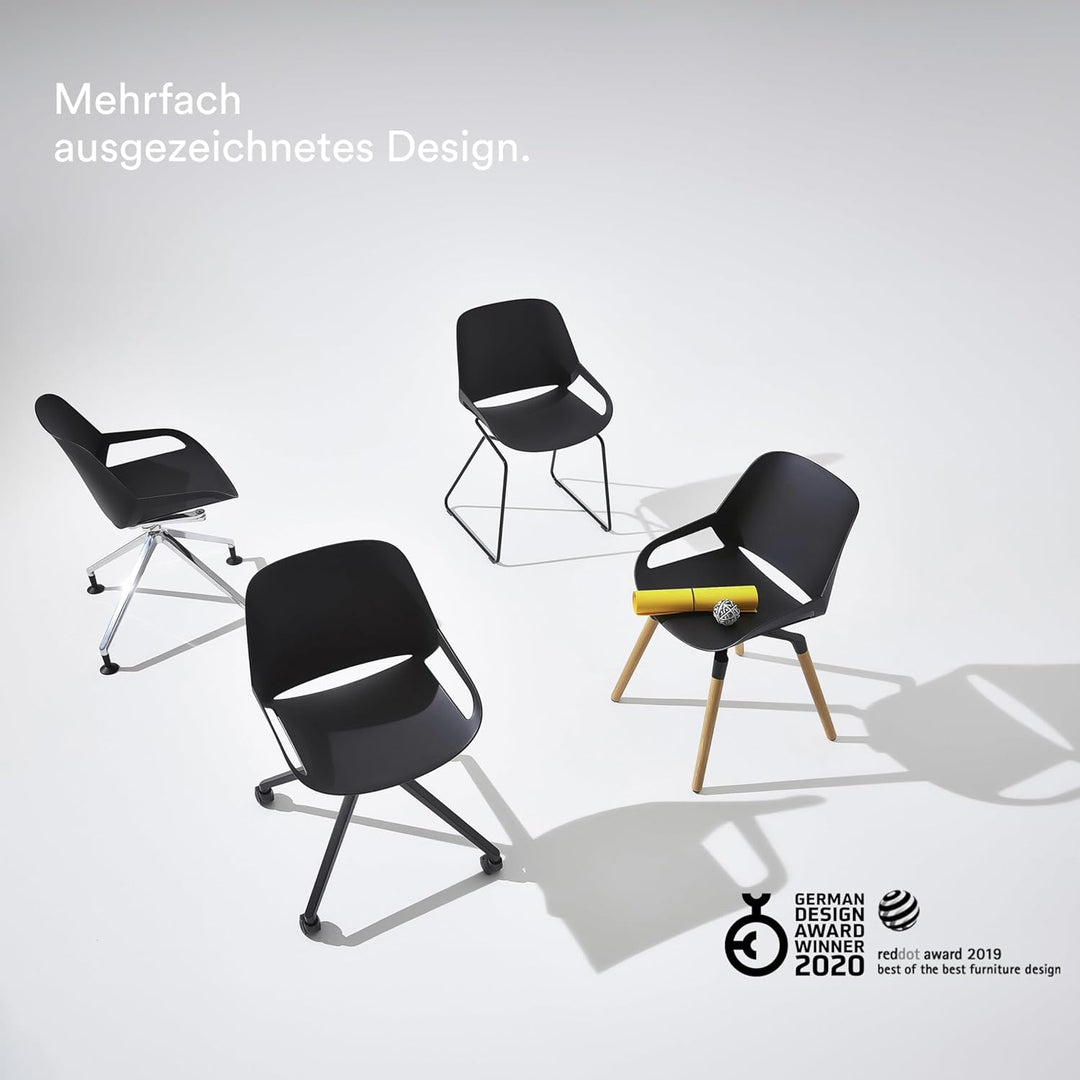 aeris Numo moderner Esszimmerstuhl – Schwingstuhl mit edlen Holzbeinen aus Eiche – Exklusiver Design