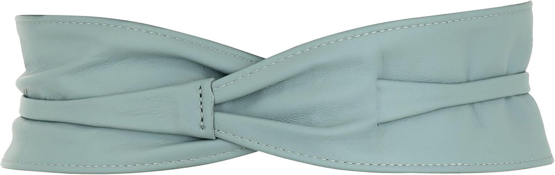 FASHIONGEN - Echtem Rindsleder Vollnarbenleder Obi Gürtel für Damen, Bindgürtel, CASSIANE S-M Grau G